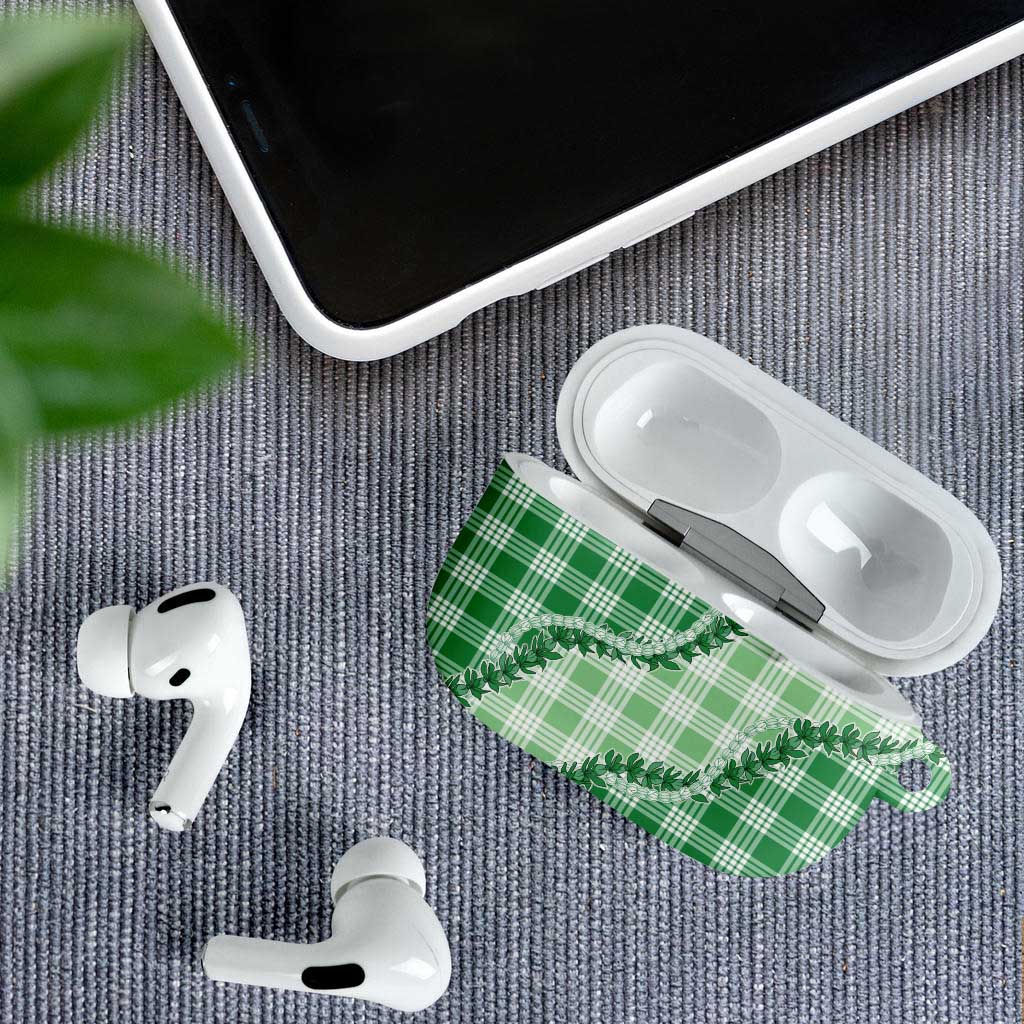 Green Hawaii Palaka AirPods Case Hawaiian Pikake Lei
