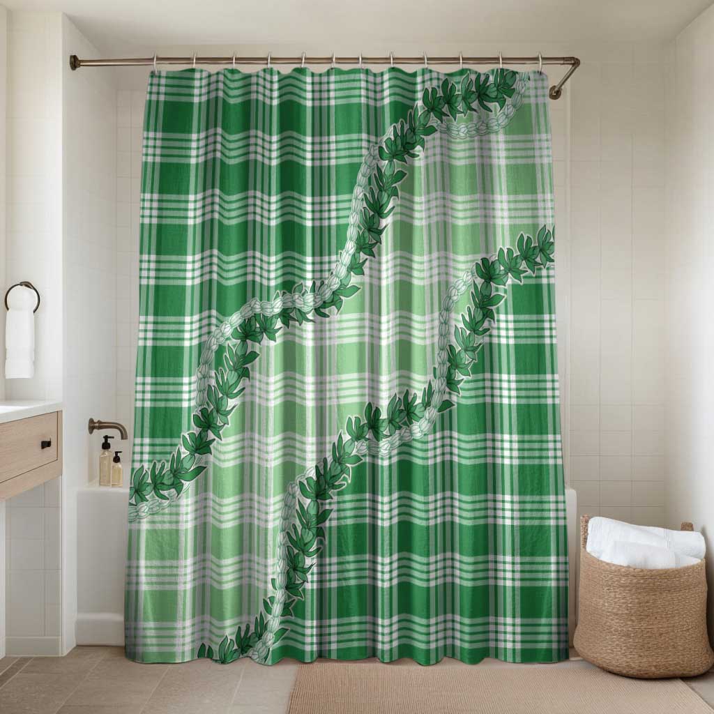 Green Hawaii Palaka Bathroom Set Hawaiian Pikake Lei