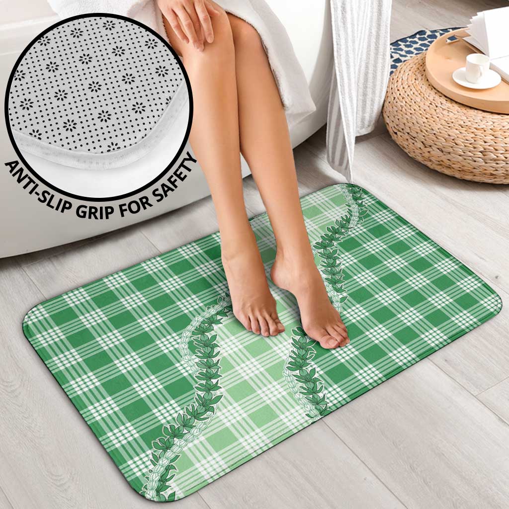 Green Hawaii Palaka Bathroom Set Hawaiian Pikake Lei