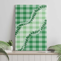 Green Hawaii Palaka Canvas Wall Art Hawaiian Pikake Lei