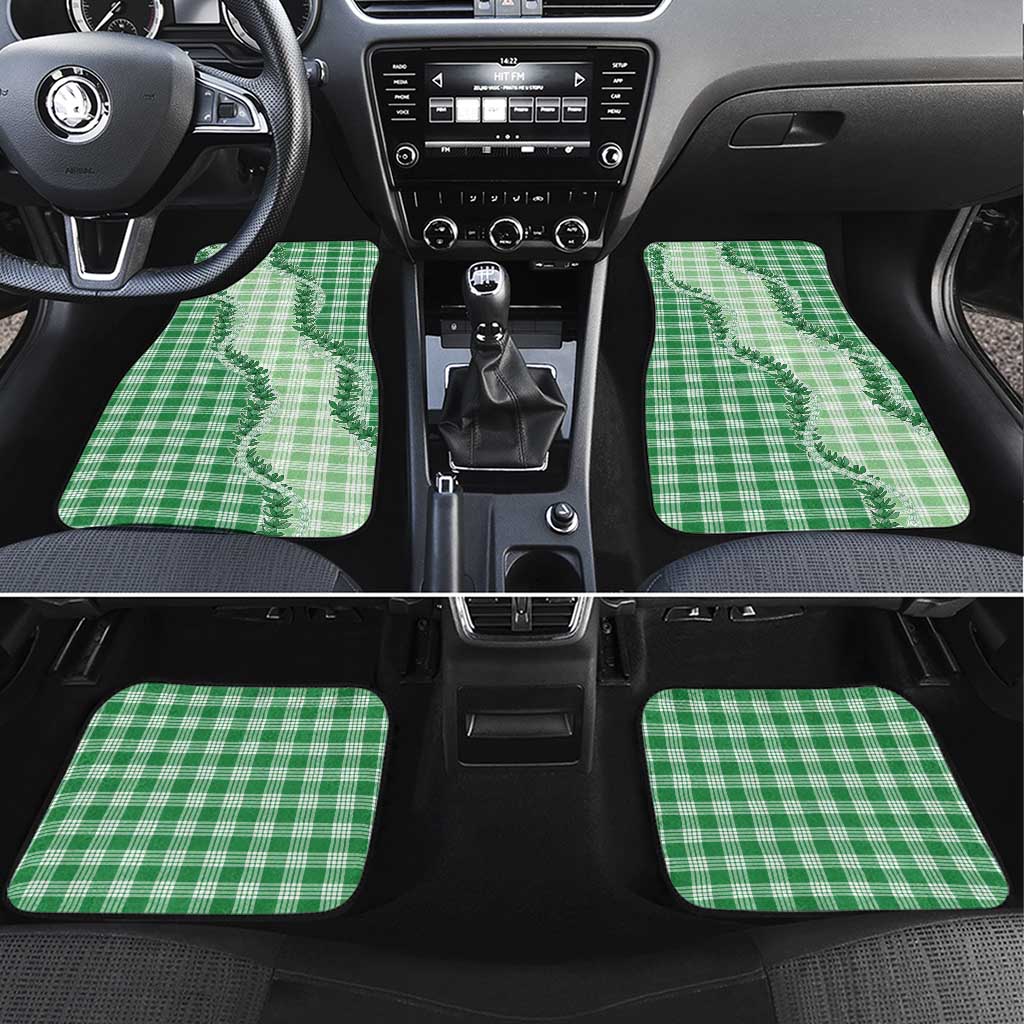 Green Hawaii Palaka Car Mats Hawaiian Pikake Lei