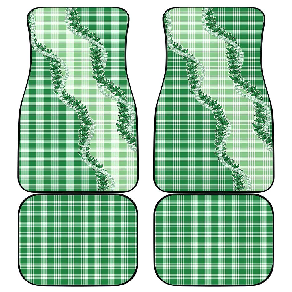 Green Hawaii Palaka Car Mats Hawaiian Pikake Lei