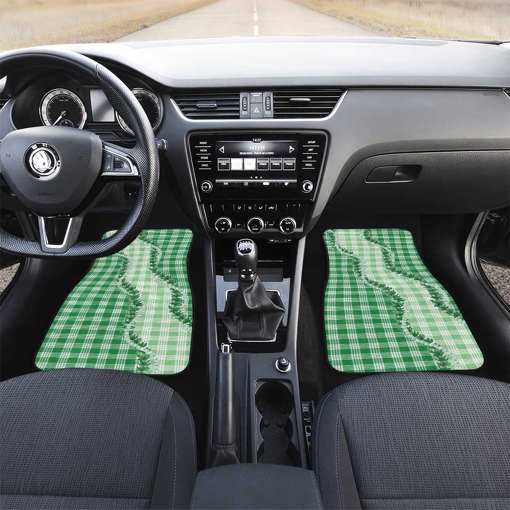 Green Hawaii Palaka Car Mats Hawaiian Pikake Lei