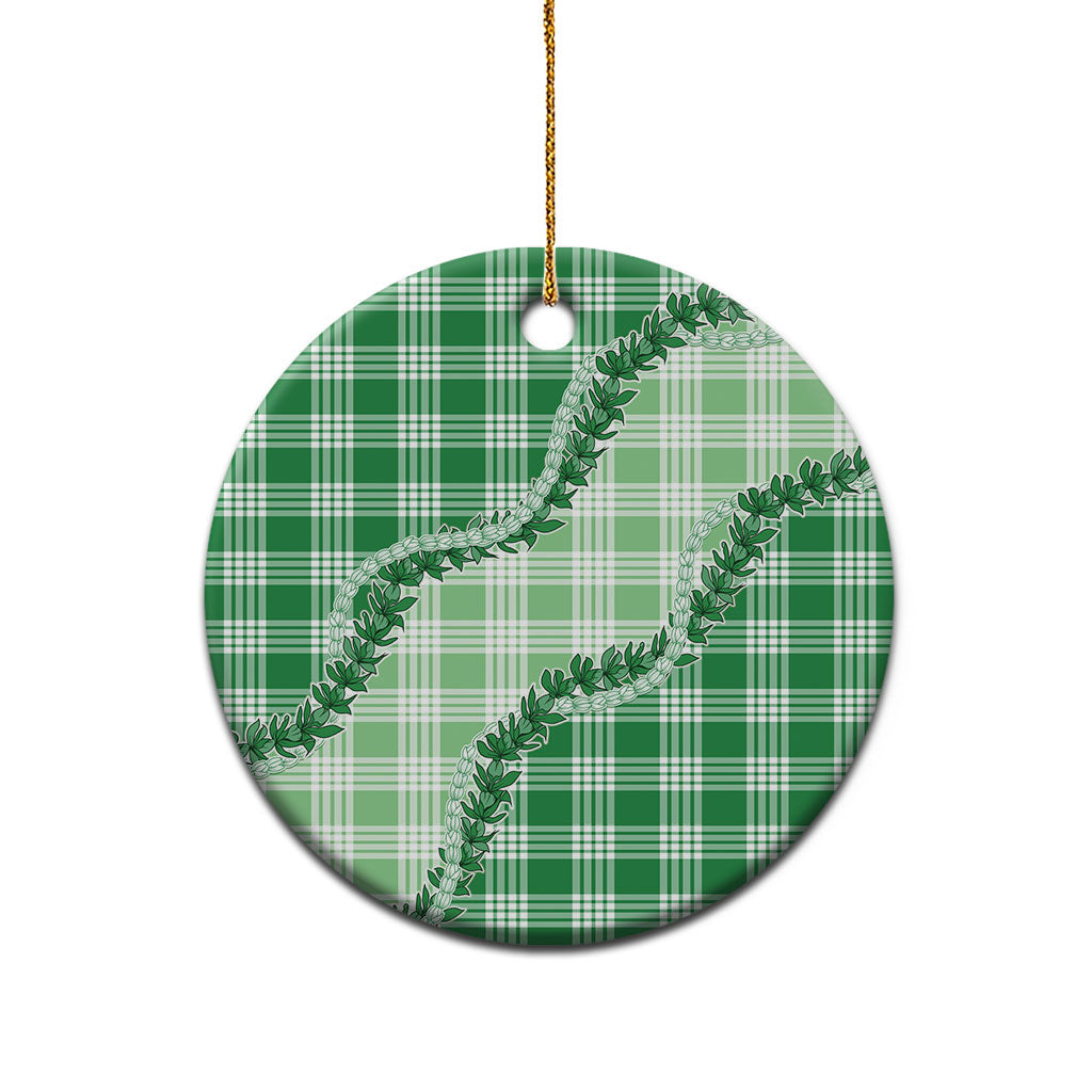 Green Hawaii Palaka Ceramic Ornament Hawaiian Pikake Lei LT05 - Polynesian Pride