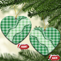 Green Hawaii Palaka Ceramic Ornament Hawaiian Pikake Lei LT05 Heart Green - Polynesian Pride