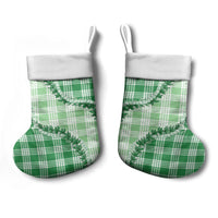 Green Hawaii Palaka Christmas Stocking Hawaiian Pikake Lei LT05 - Polynesian Pride