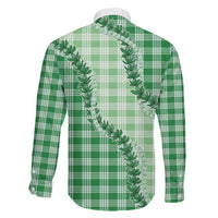 Green Hawaii Palaka Family Matching Long Sleeve Bodycon Dress and Hawaiian Shirt Hawaiian Pikake Lei LT05 - Polynesian Pride