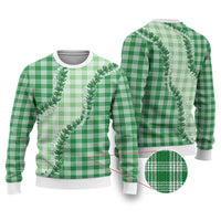 Green Hawaii Palaka Ugly Christmas Sweater Hawaiian Pikake Lei LT05 Green - Polynesian Pride