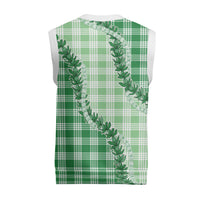 Green Hawaii Palaka Christmas Knitted V-Neck Vest Hawaiian Pikake Lei LT05 - Polynesian Pride