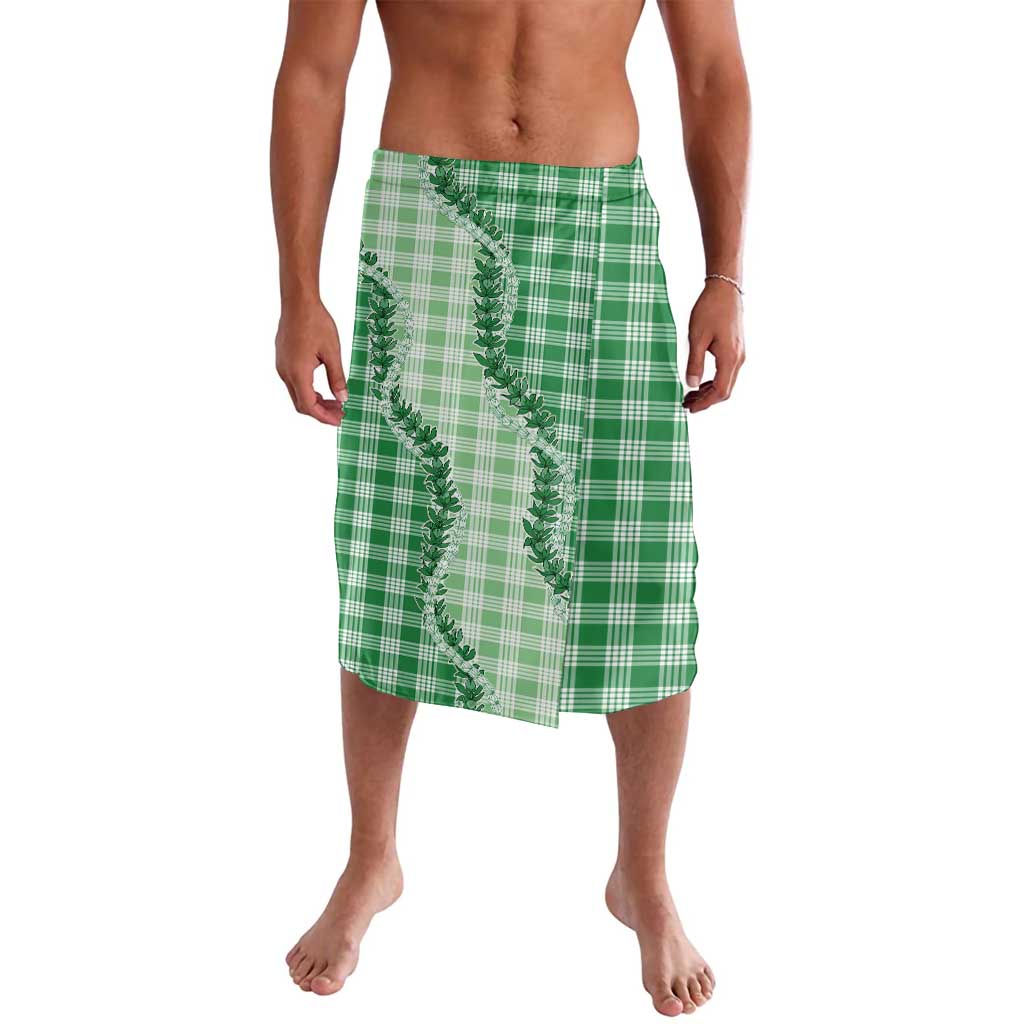Green Hawaii Palaka Lavalava Hawaiian Pikake Lei