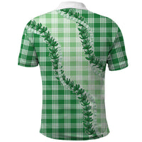 Green Hawaii Palaka Polo Shirt Hawaiian Pikake Lei