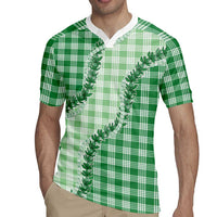 Green Hawaii Palaka Rugby Jersey Hawaiian Pikake Lei