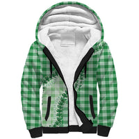 Green Hawaii Palaka Sherpa Hoodie Hawaiian Pikake Lei
