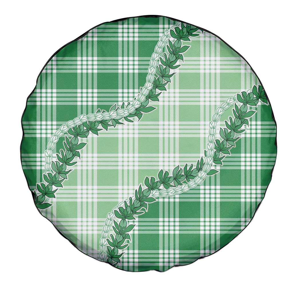 Green Hawaii Palaka Spare Tire Cover Hawaiian Pikake Lei