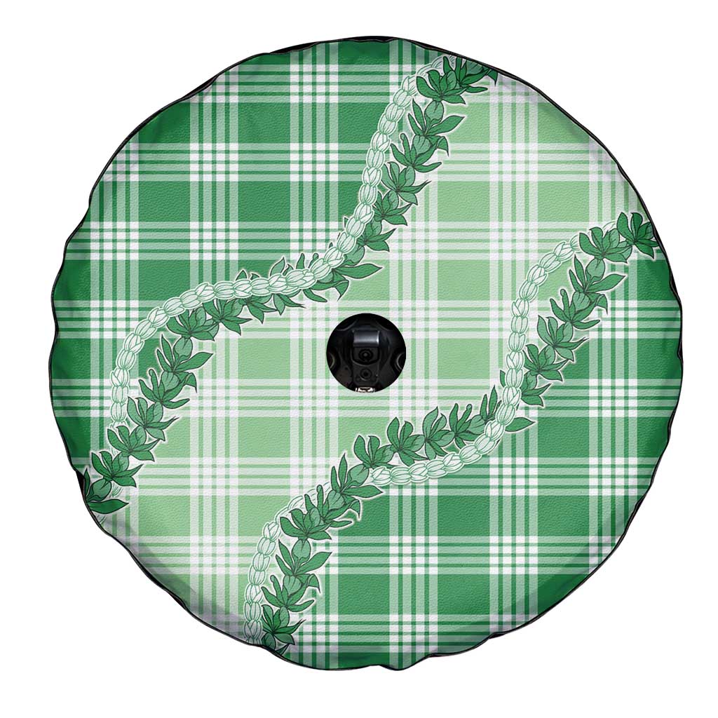 Green Hawaii Palaka Spare Tire Cover Hawaiian Pikake Lei