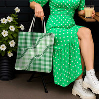 Green Hawaii Palaka Tote Bag Hawaiian Pikake Lei