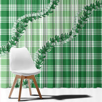 Green Hawaii Palaka Window Curtain Hawaiian Pikake Lei