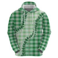 Green Hawaii Palaka Zip Hoodie Hawaiian Pikake Lei