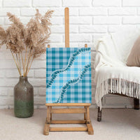 Blue Hawaii Palaka Canvas Wall Art Hawaiian Pikake Lei