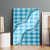 Blue Hawaii Palaka Canvas Wall Art Hawaiian Pikake Lei