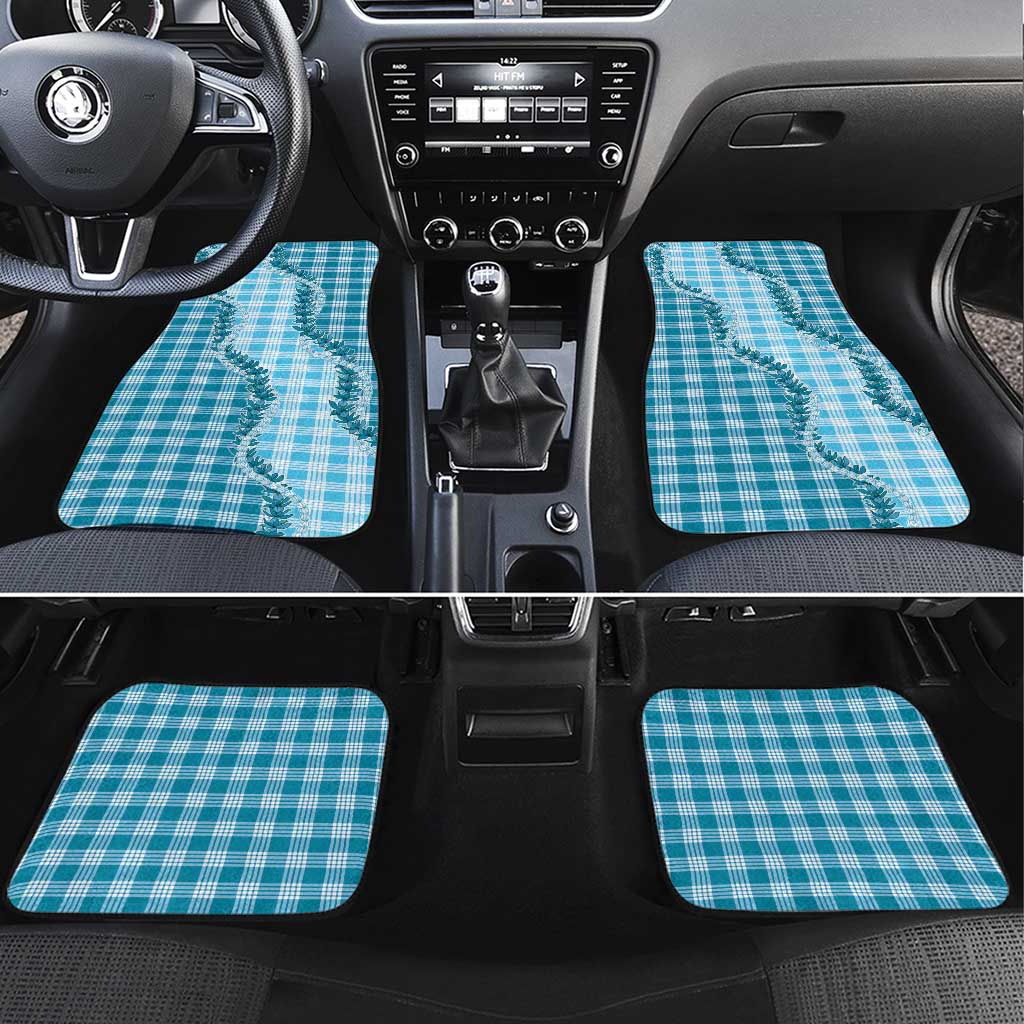 Blue Hawaii Palaka Car Mats Hawaiian Pikake Lei