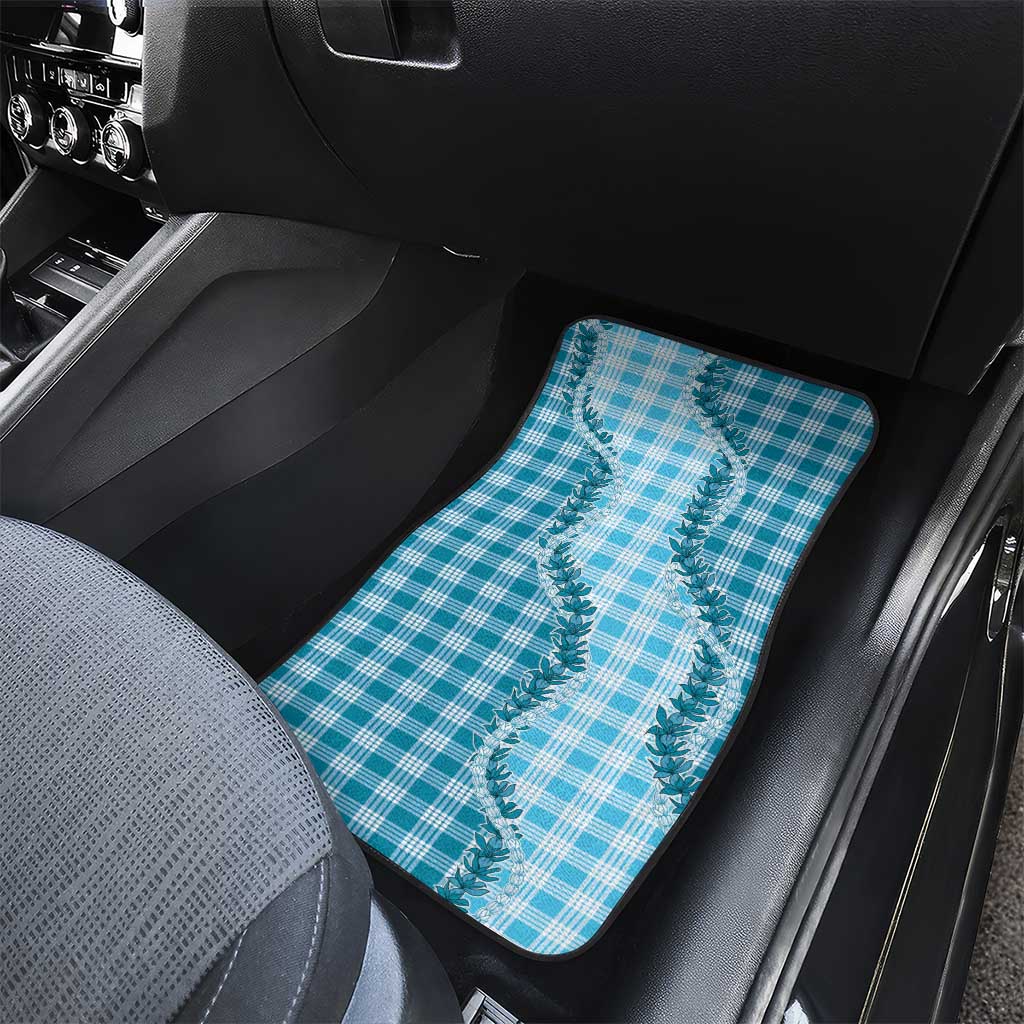 Blue Hawaii Palaka Car Mats Hawaiian Pikake Lei