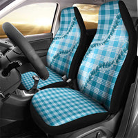 Blue Hawaii Palaka Car Seat Cover Hawaiian Pikake Lei