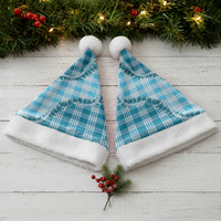 Blue Hawaii Palaka Christmas Santa Hat Hawaiian Pikake Lei LT05 - Polynesian Pride
