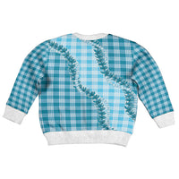 Blue Hawaii Palaka Kid Ugly Christmas Sweater Hawaiian Pikake Lei LT05 - Polynesian Pride