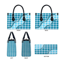 Blue Hawaii Palaka Leather Bag Hawaiian Pikake Lei