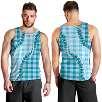 Blue Hawaii Palaka Men Tank Top Hawaiian Pikake Lei