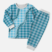 Blue Hawaii Palaka Christmas Pajama Set Hawaiian Pikake Lei LT05 Men Blue - Polynesian Pride