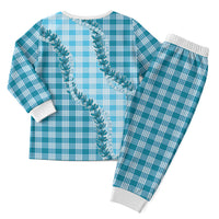 Blue Hawaii Palaka Christmas Pajama Set Hawaiian Pikake Lei LT05 - Polynesian Pride