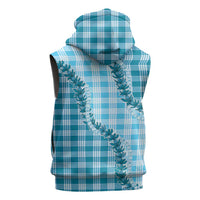 Blue Hawaii Palaka Sleeveless Hoodie Hawaiian Pikake Lei