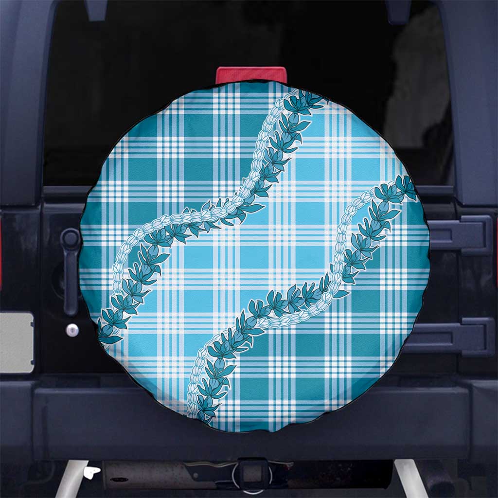 Blue Hawaii Palaka Spare Tire Cover Hawaiian Pikake Lei