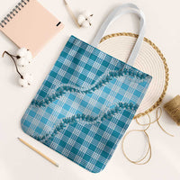 Blue Hawaii Palaka Tote Bag Hawaiian Pikake Lei