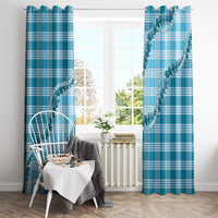 Blue Hawaii Palaka Window Curtain Hawaiian Pikake Lei