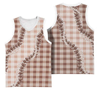 Beige Hawaii Palaka Basketball Jersey Hawaiian Pikake Lei