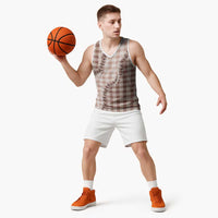 Beige Hawaii Palaka Basketball Jersey Hawaiian Pikake Lei