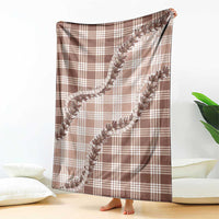 Beige Hawaii Palaka Blanket Hawaiian Pikake Lei