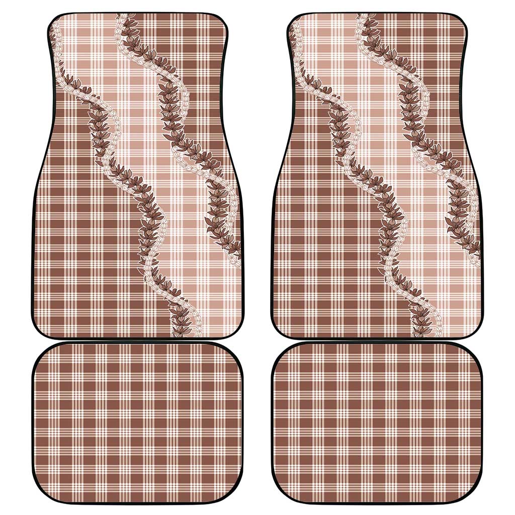 Beige Hawaii Palaka Car Mats Hawaiian Pikake Lei