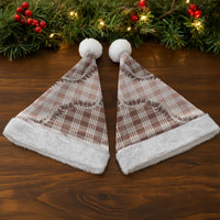 Beige Hawaii Palaka Christmas Santa Hat Hawaiian Pikake Lei LT05 - Polynesian Pride