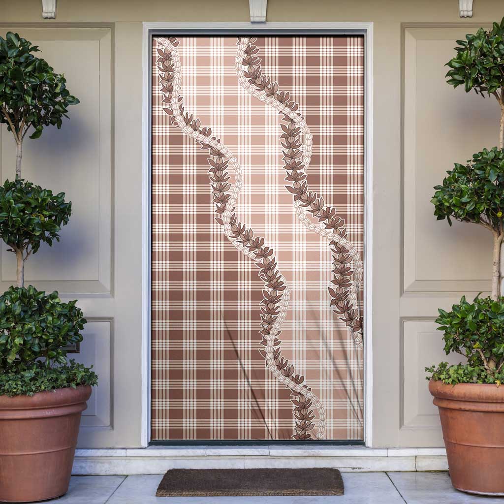 Beige Hawaii Palaka Door Cover Hawaiian Pikake Lei LT05 Beige - Polynesian Pride