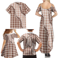 Beige Hawaii Palaka Family Matching Summer Maxi Dress and Hawaiian Shirt Hawaiian Pikake Lei LT05 - Polynesian Pride