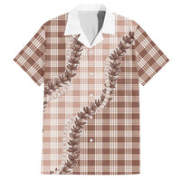 Beige Hawaii Palaka Hawaiian Shirt Hawaiian Pikake Lei