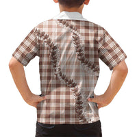 Beige Hawaii Palaka Hawaiian Shirt Hawaiian Pikake Lei