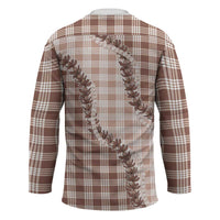 Beige Hawaii Palaka Hockey Jersey Hawaiian Pikake Lei