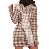 Beige Hawaii Palaka Hoodie Dress Hawaiian Pikake Lei