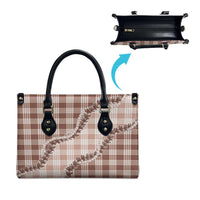 Beige Hawaii Palaka Leather Bag Hawaiian Pikake Lei