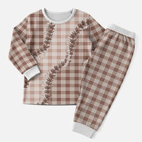 Beige Hawaii Palaka Christmas Pajama Set Hawaiian Pikake Lei LT05 Men Beige - Polynesian Pride